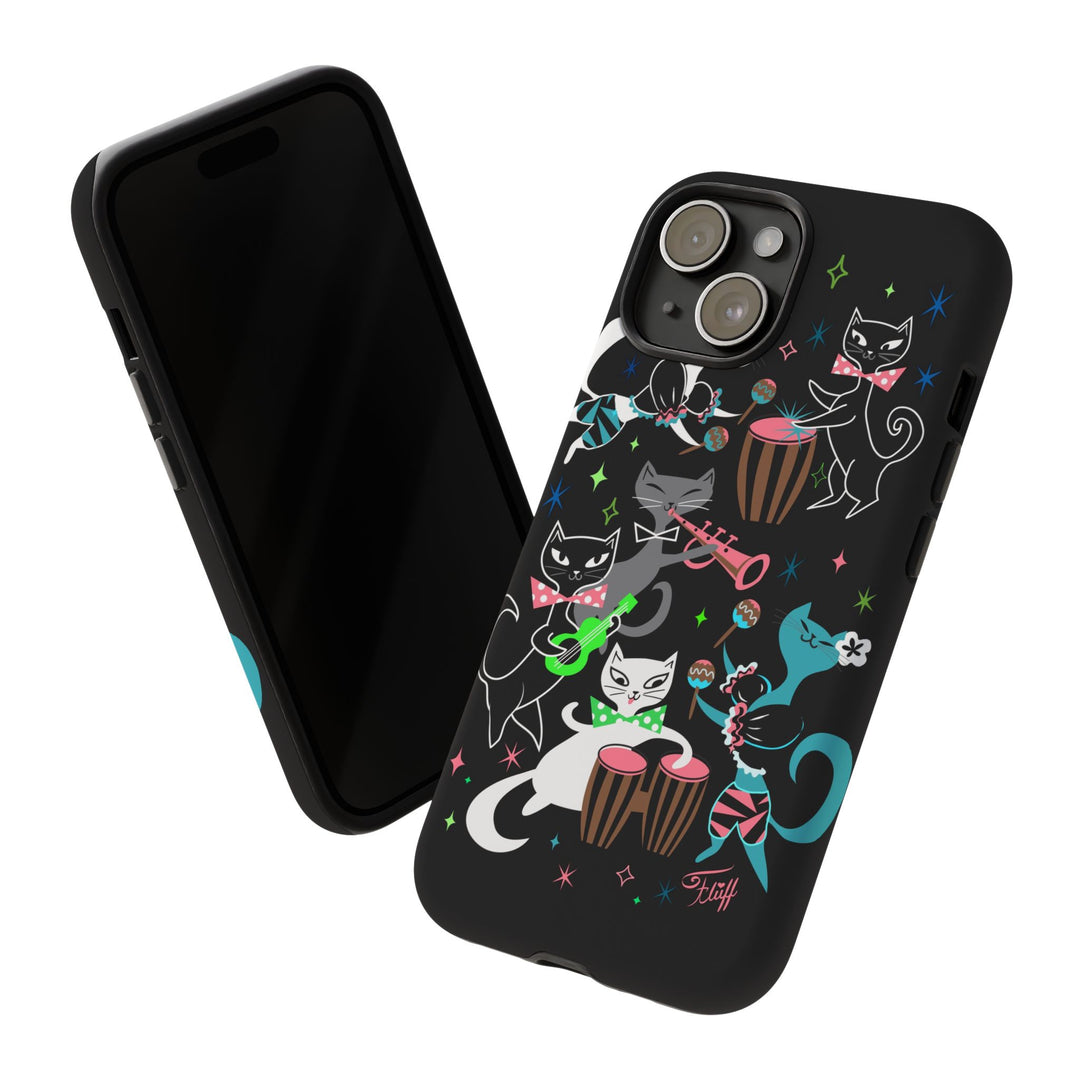 Mambo Kitties Band on Black • Tough Phone Case