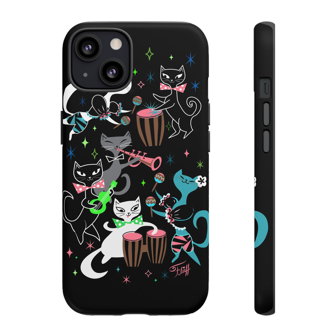 Mambo Kitties Band on Black • Tough Phone Case