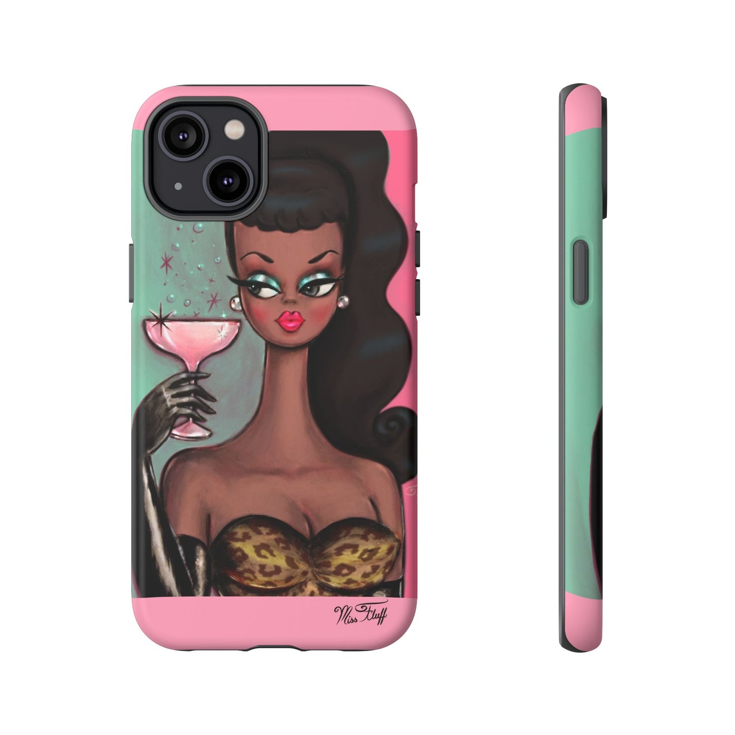 Brunette with Pink Champagne • Tough Phone Case