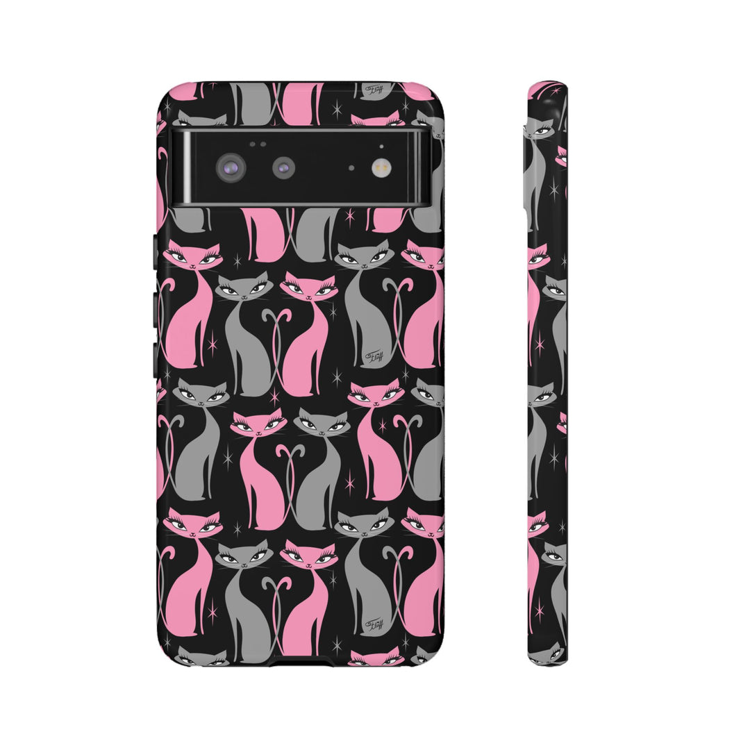 Mod Love Cats on Black • Tough Phone Case