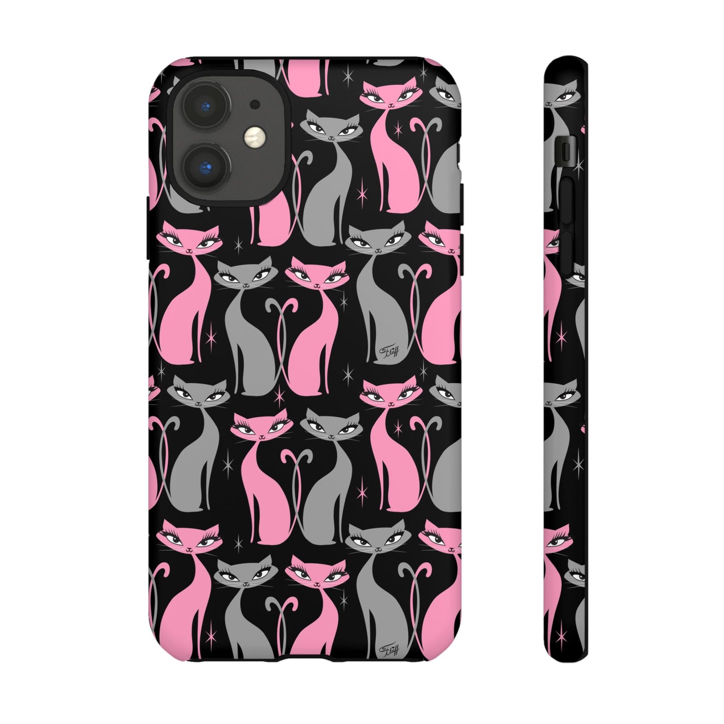 Mod Love Cats on Black • Tough Phone Case