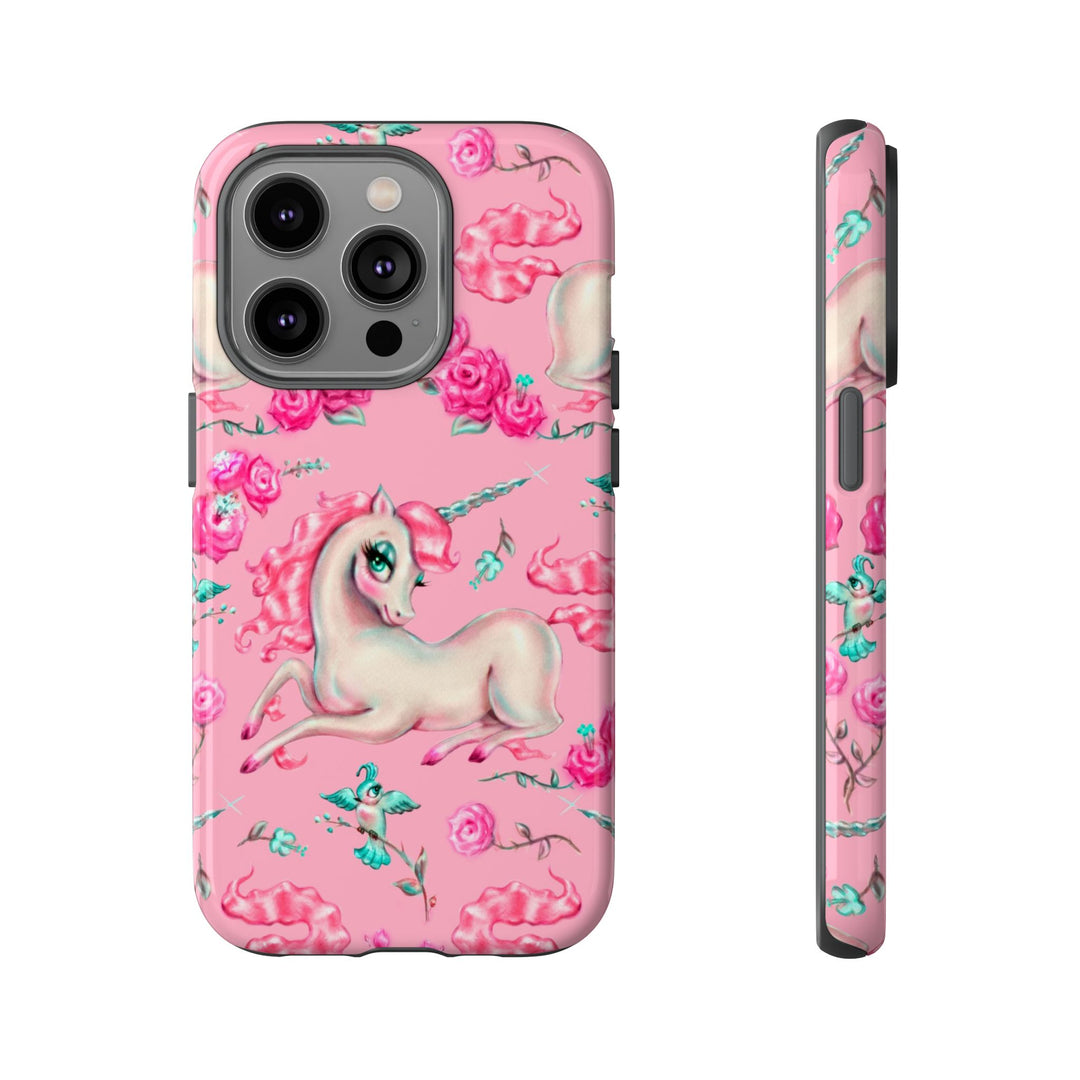 Unicorns and Roses on Pink • Tough Phone Case