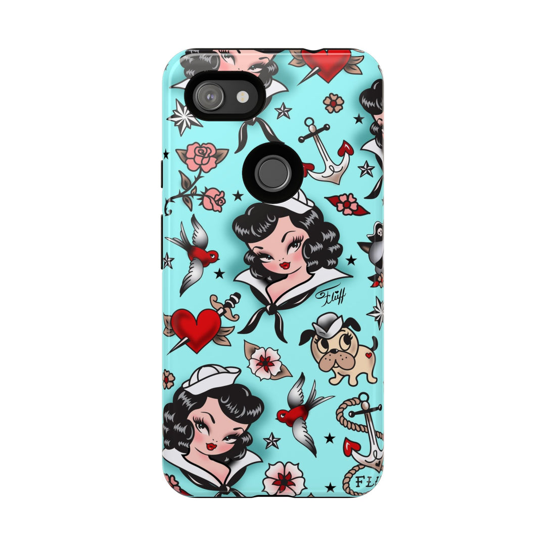 Suzy Sailor Girl on Light Blue • Phone Case