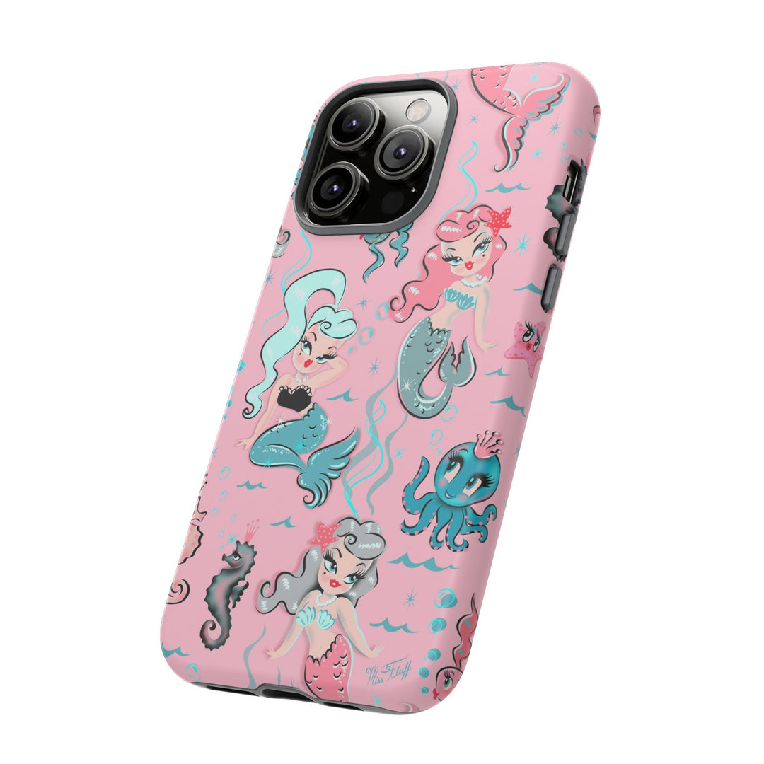 Babydoll Mermaids on Pink • Tough Phone Case