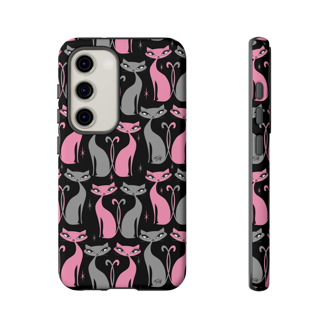 Mod Love Cats on Black • Tough Phone Case