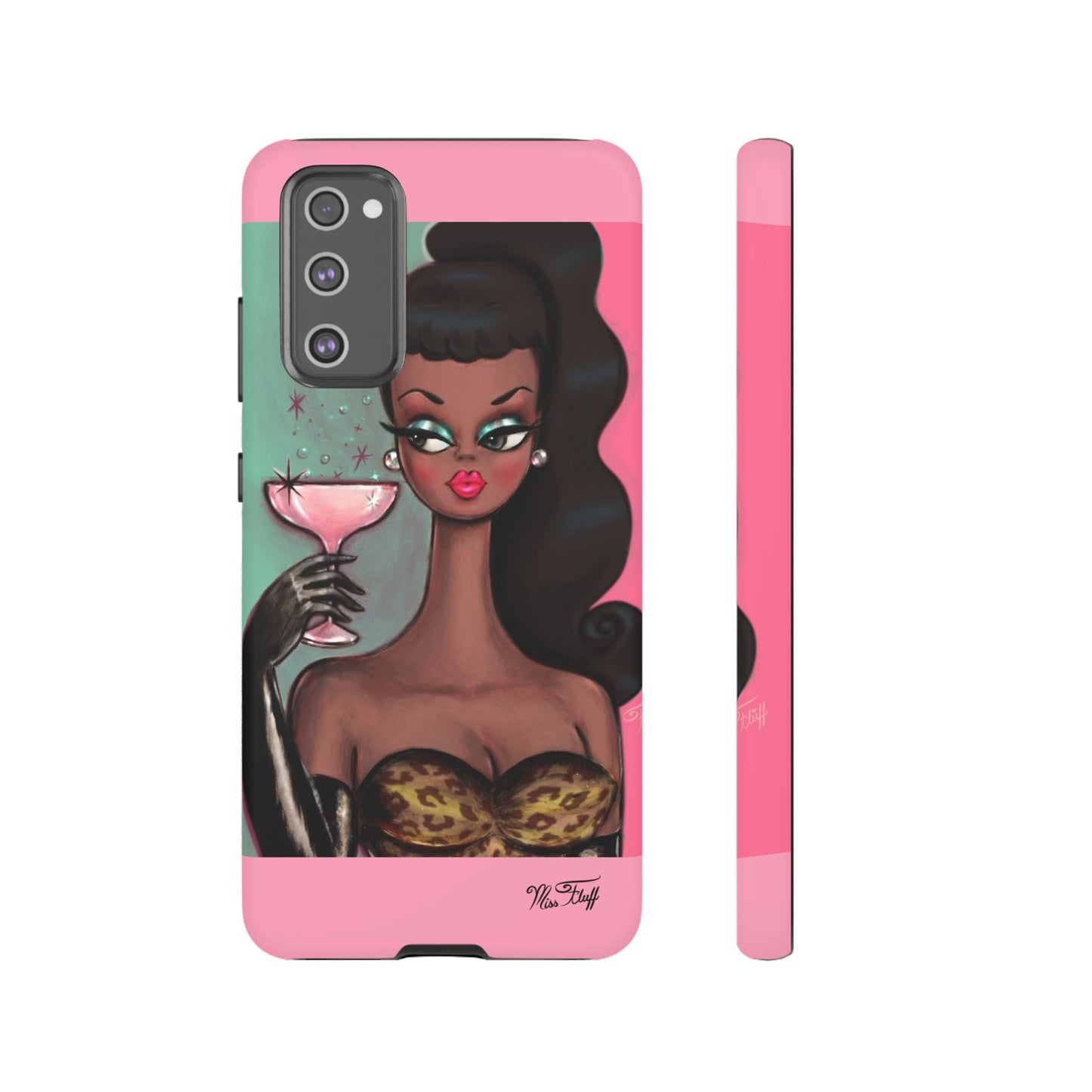 Brunette with Pink Champagne • Tough Phone Case