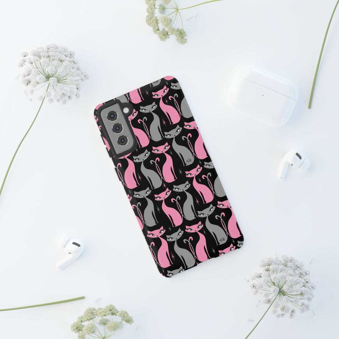 Mod Love Cats on Black • Tough Phone Case