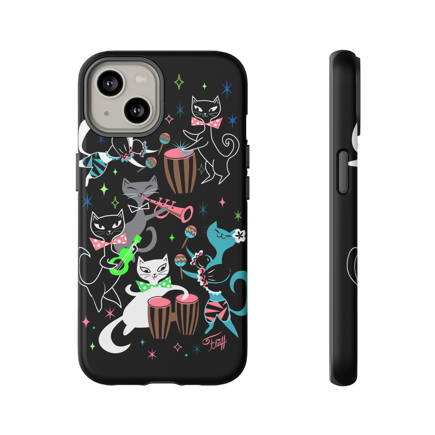 Mambo Kitties Band on Black • Tough Phone Case