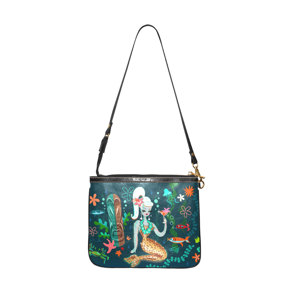 Blonde Leopard Martini Mermaid • Small CrossBody Bag