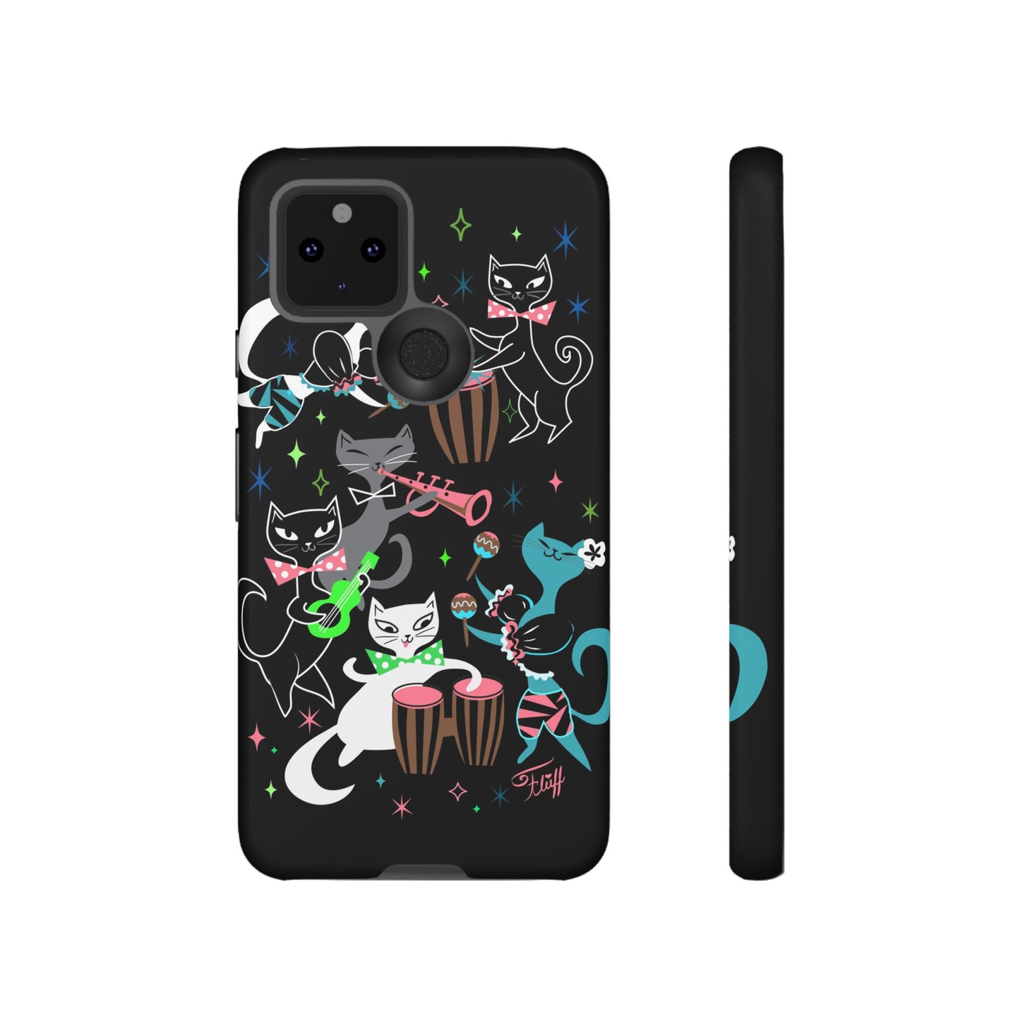 Mambo Kitties Band on Black • Tough Phone Case