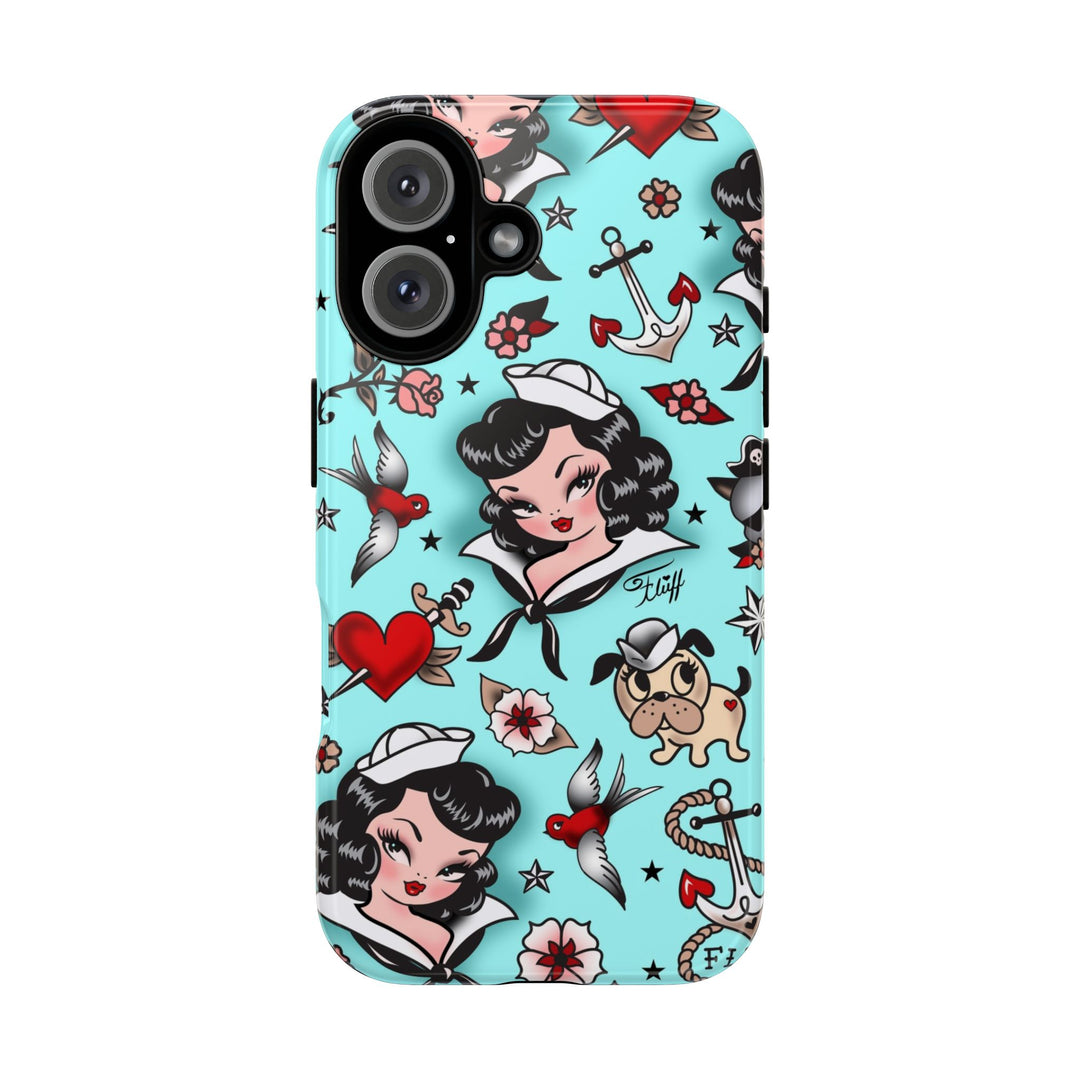 Suzy Sailor Girl on Light Blue • Phone Case