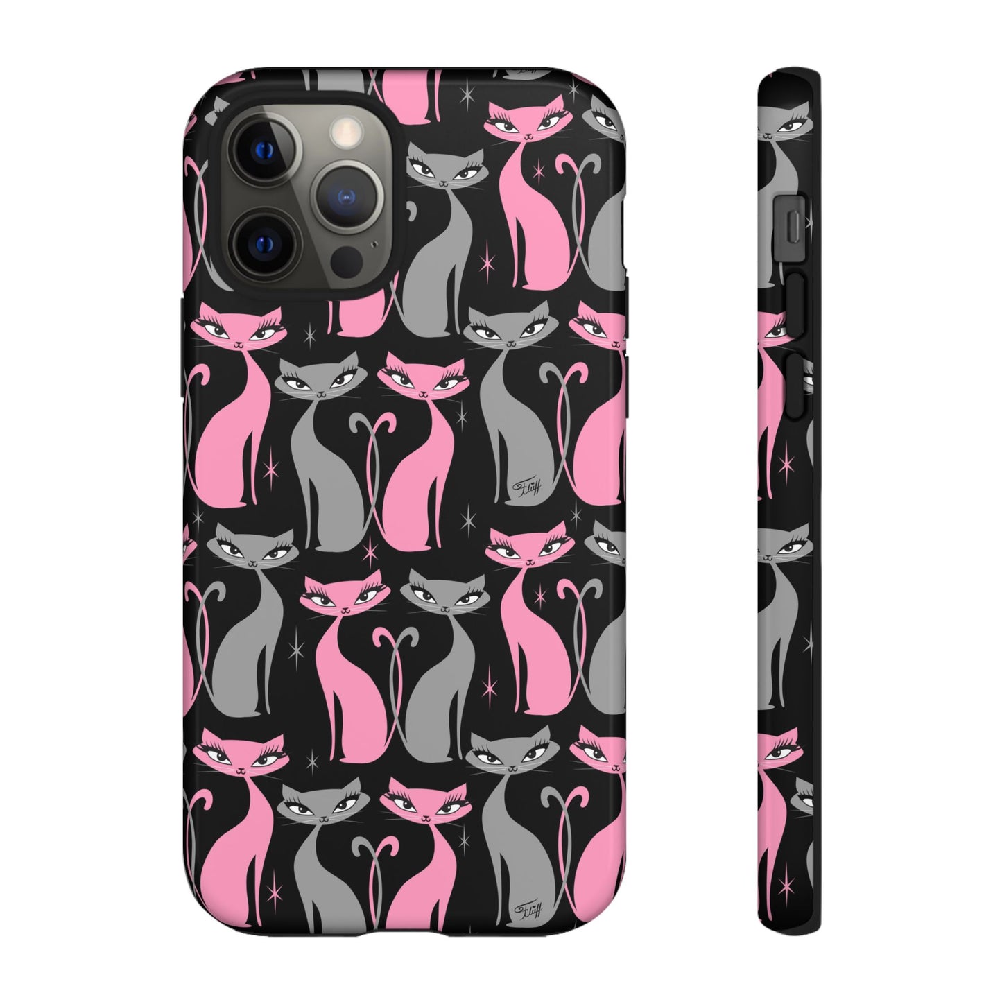 Mod Love Cats on Black • Tough Phone Case