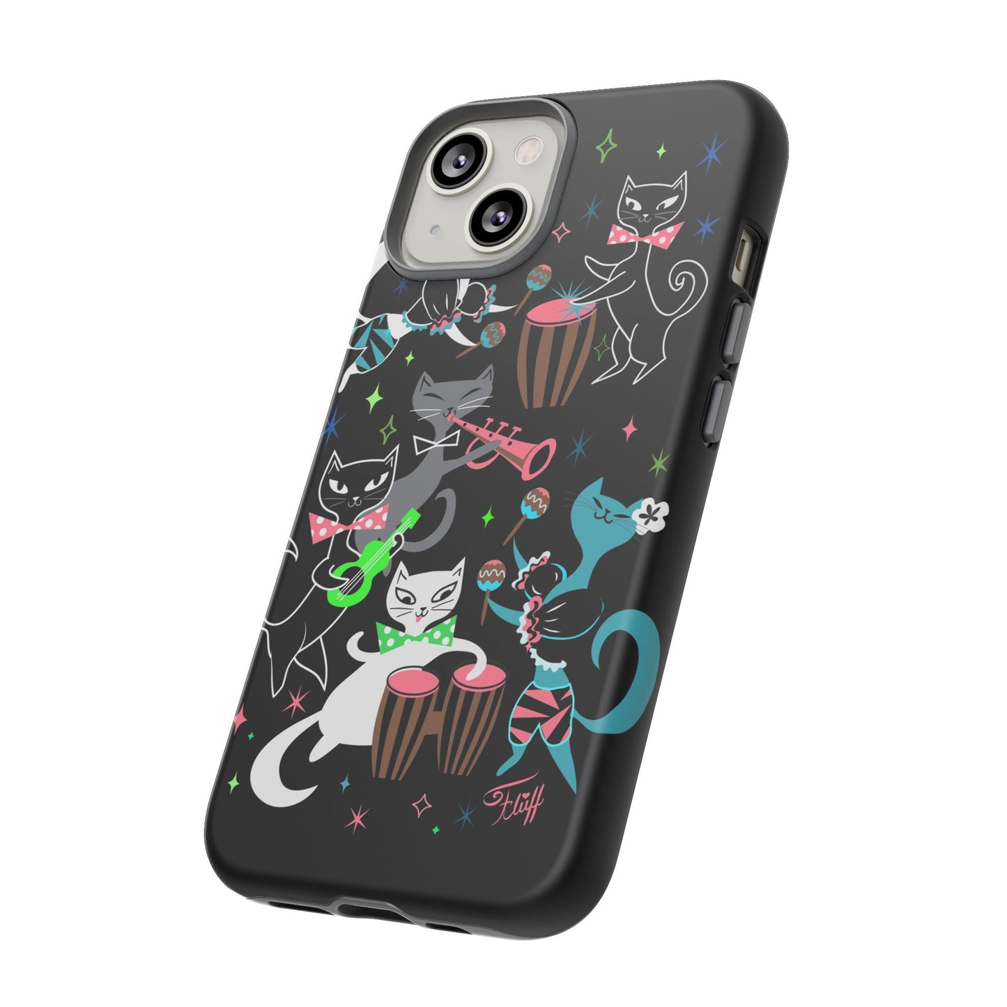 Mambo Kitties Band on Black • Tough Phone Case