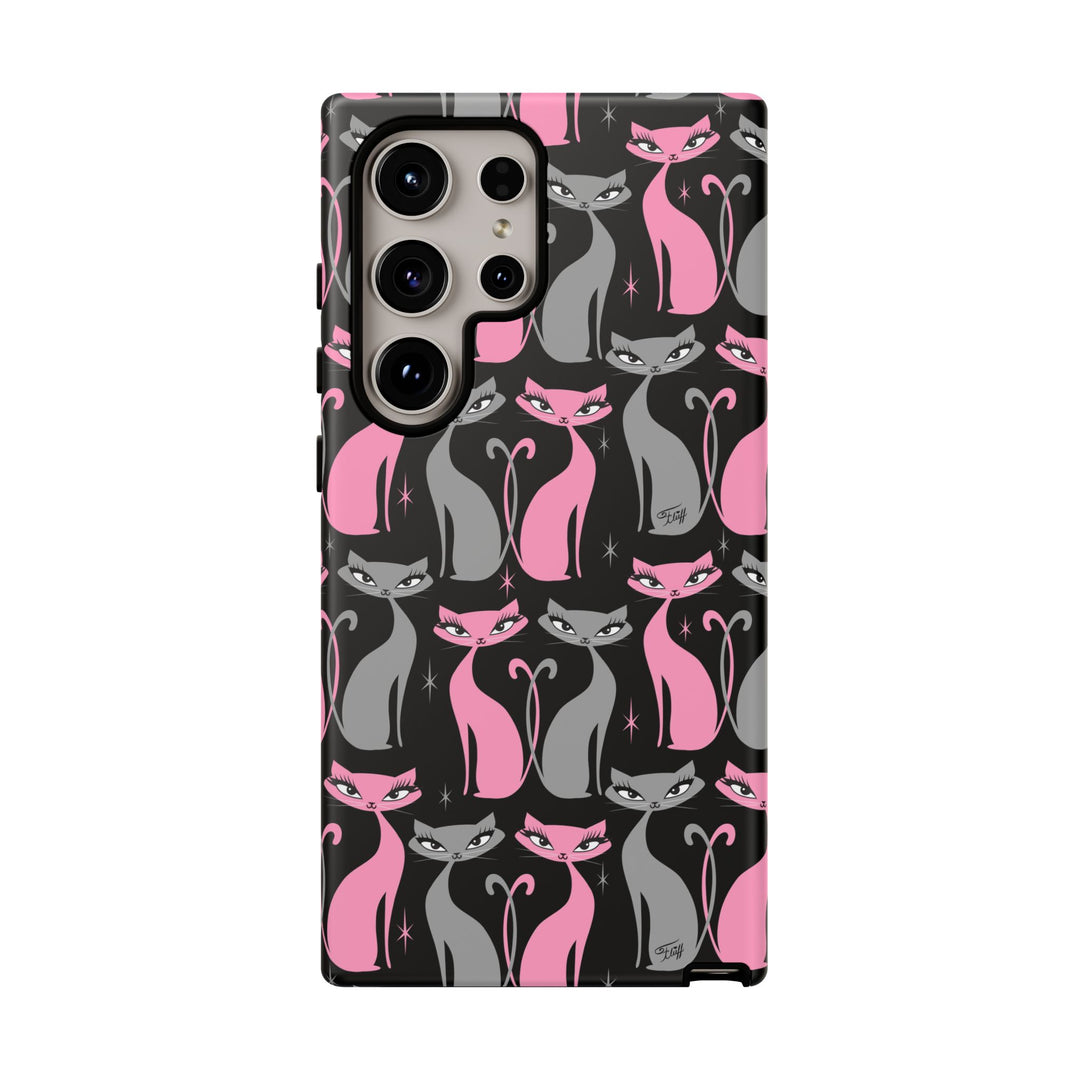 Mod Love Cats on Black • Tough Phone Case