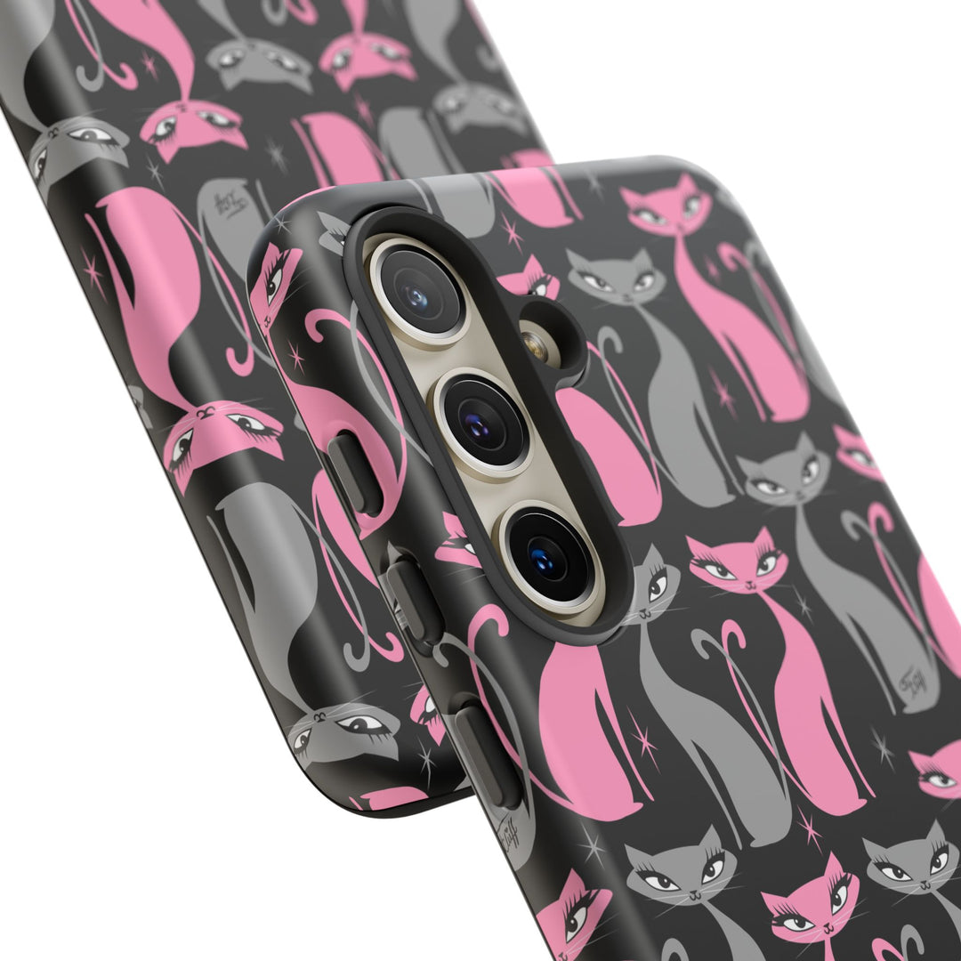 Mod Love Cats on Black • Tough Phone Case