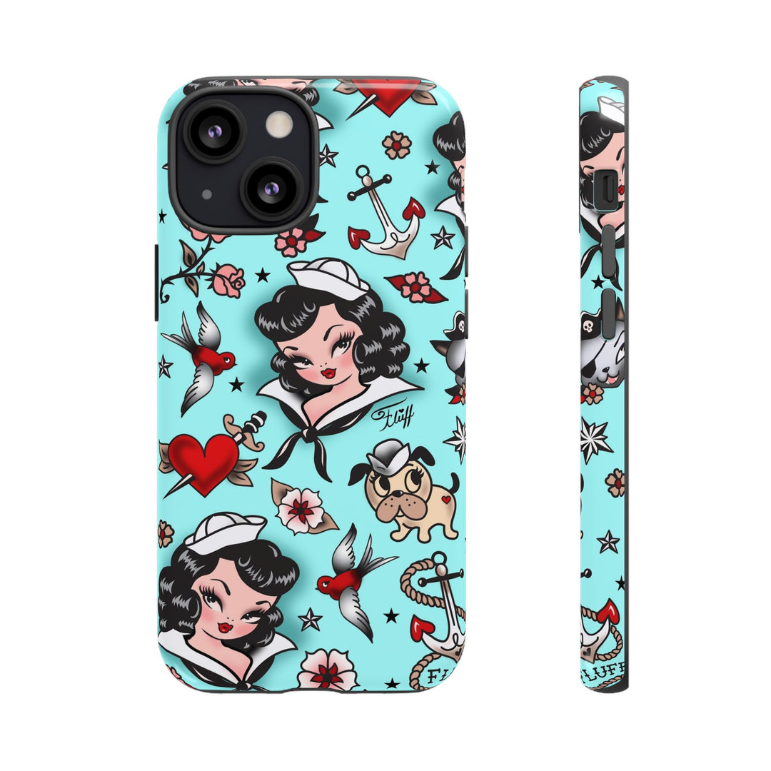 Suzy Sailor Girl on Light Blue • Phone Case