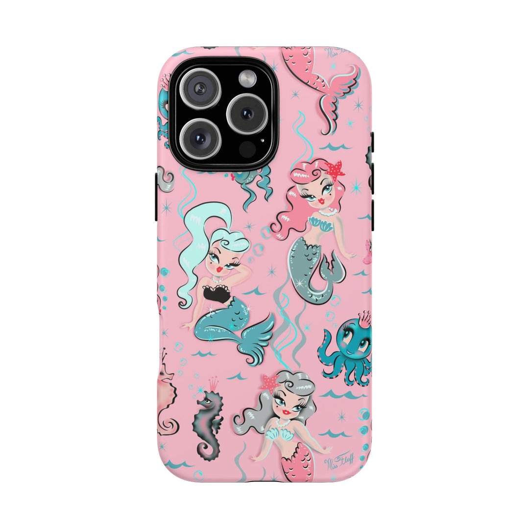 Babydoll Mermaids on Pink • Tough Phone Case