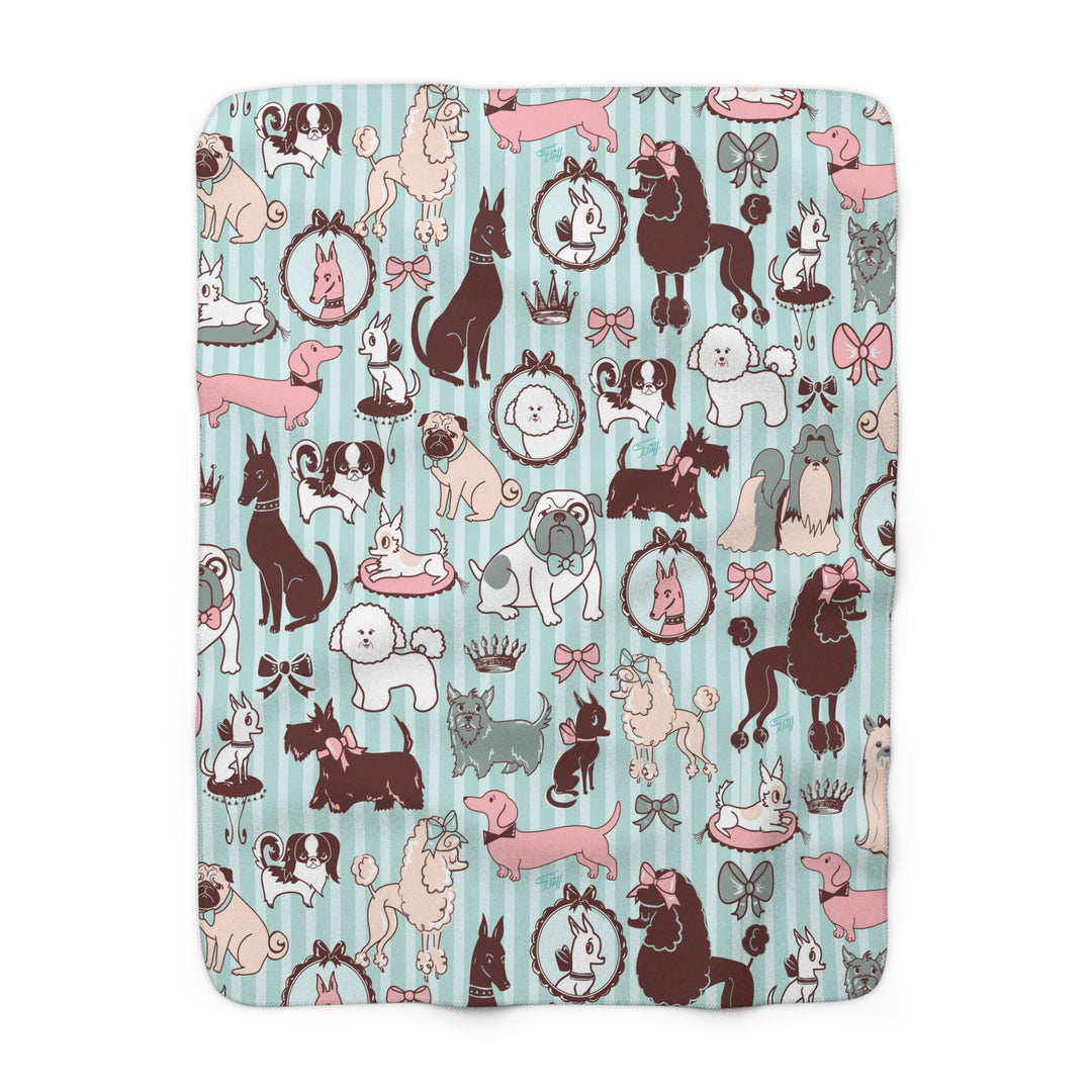 Doggy Boudoir Mint • Sherpa Fleece Blanket