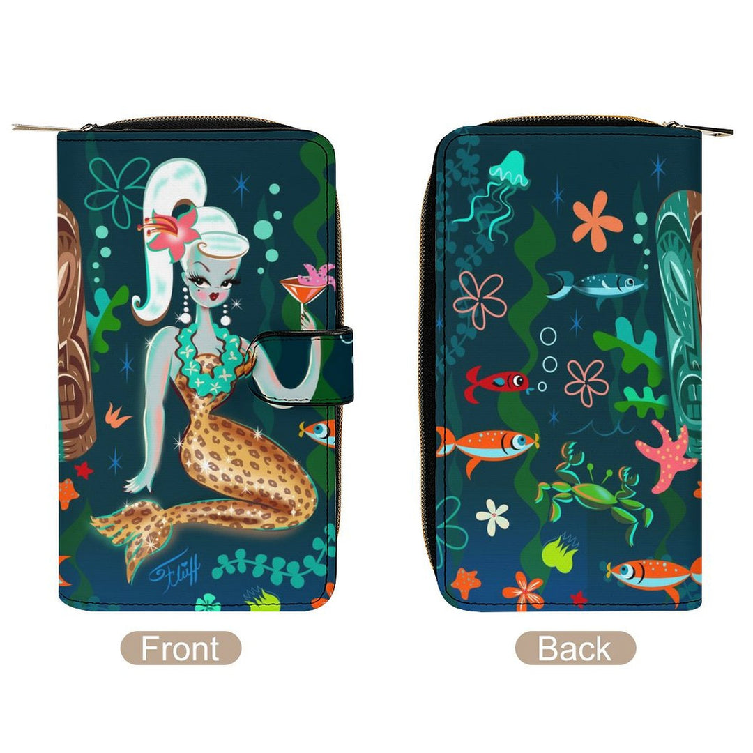 Blonde Leopard Martini Mermaid • Snap Wallet