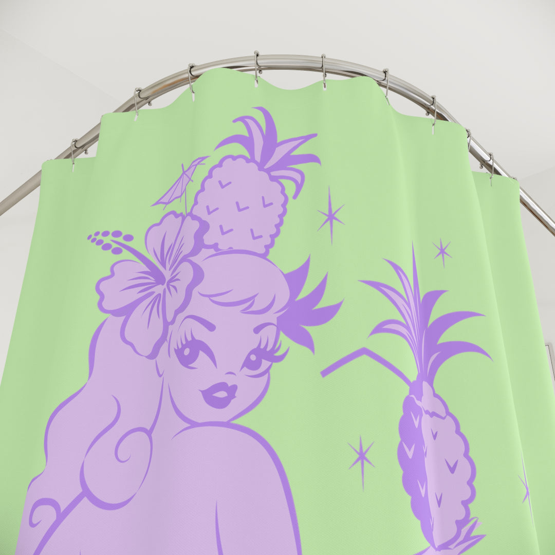 Purple Pineapple Mermaid Grotto • Shower Curtain