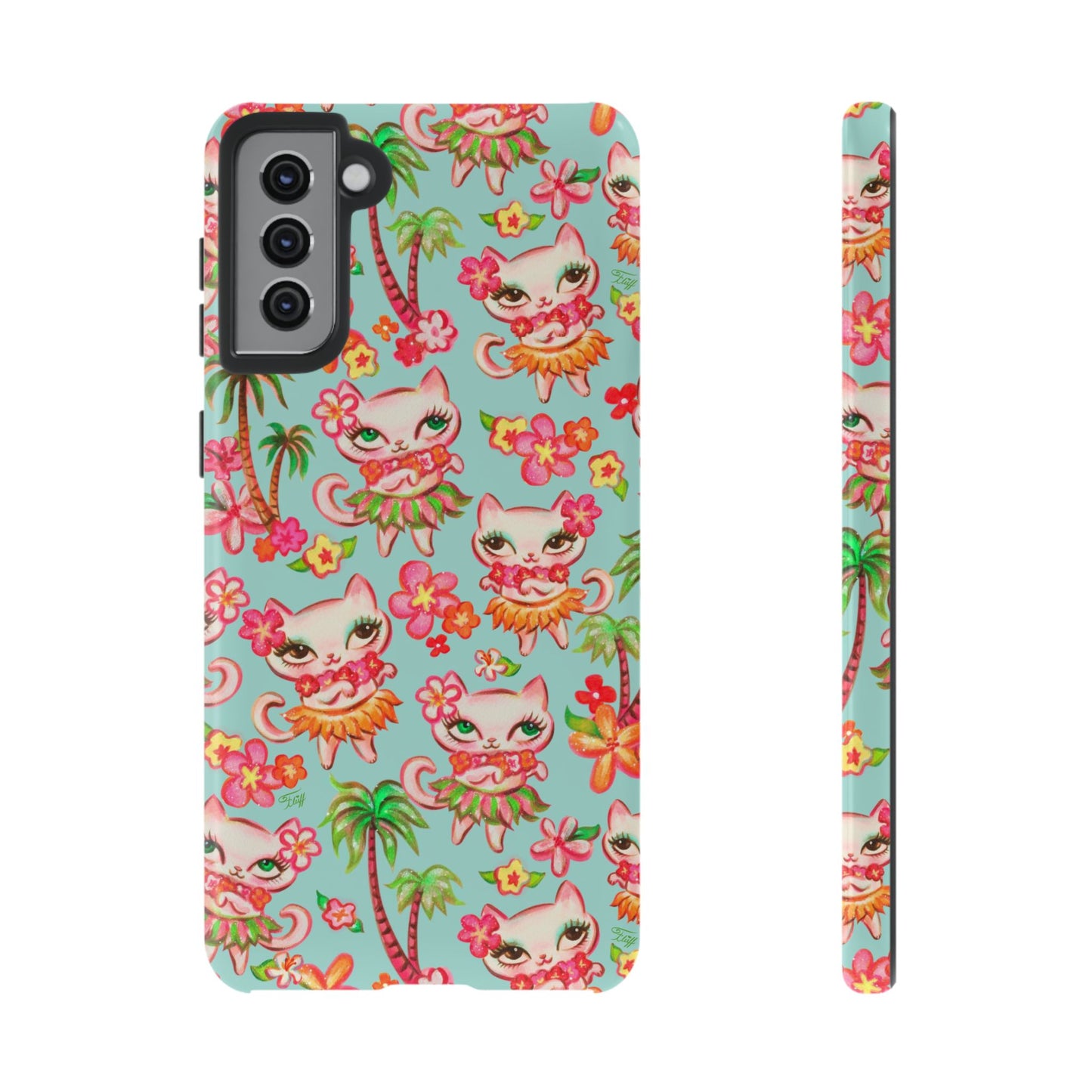 Hula Kitties Aqua • Tough Phone Case