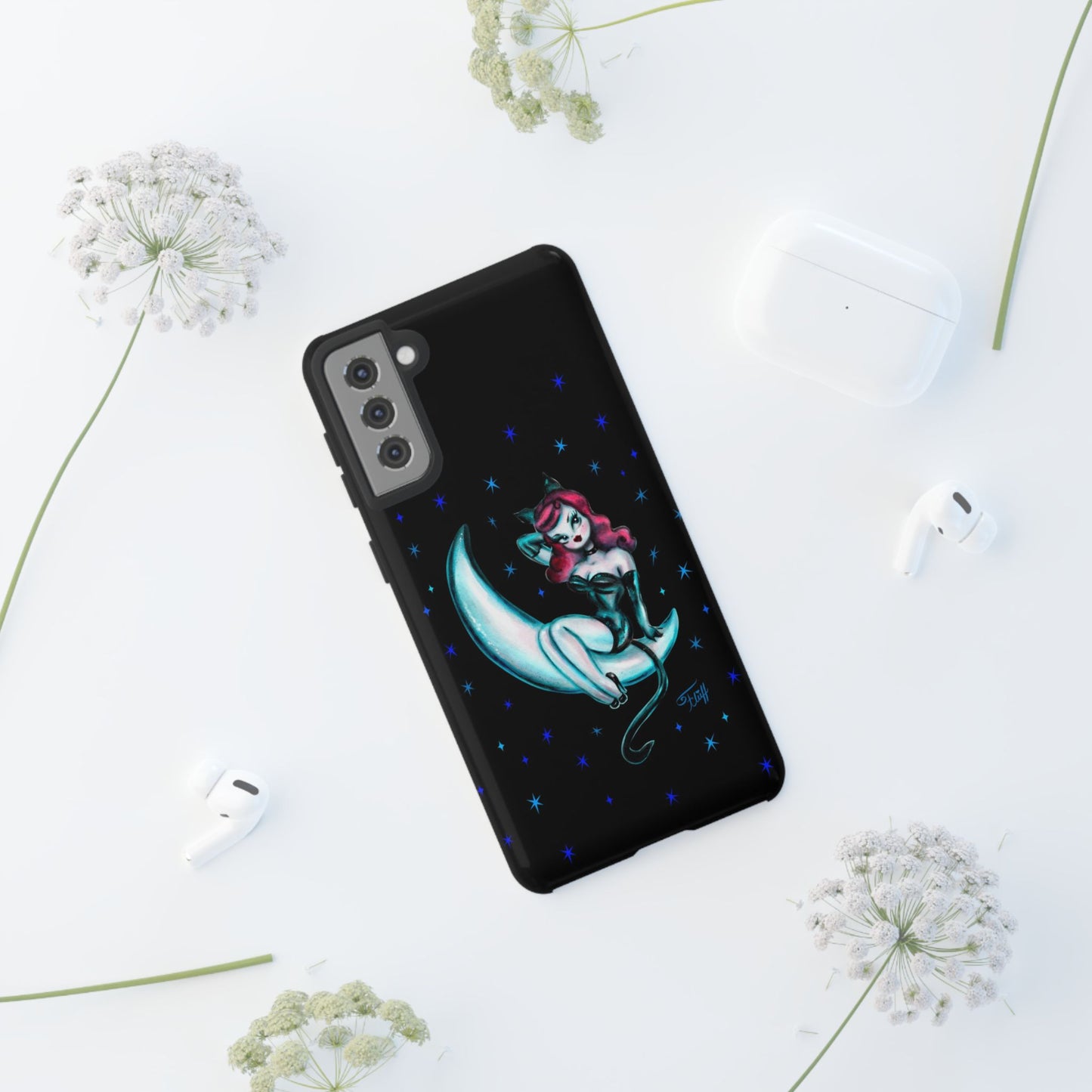 Kitten on the Moon • Tough Phone Case