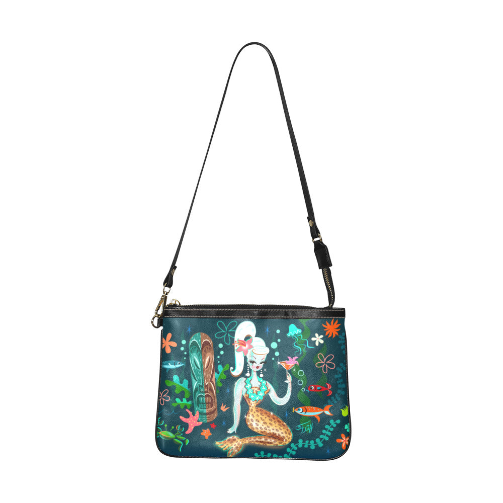 Blonde Leopard Martini Mermaid • Small CrossBody Bag