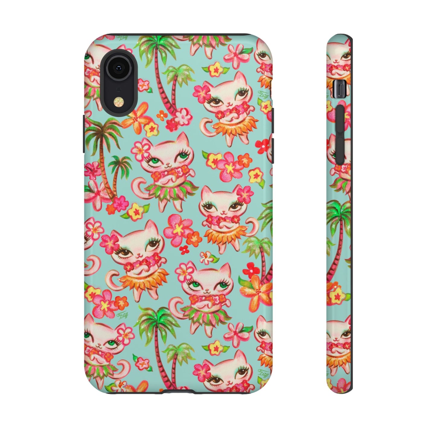 Hula Kitties Aqua • Tough Phone Case