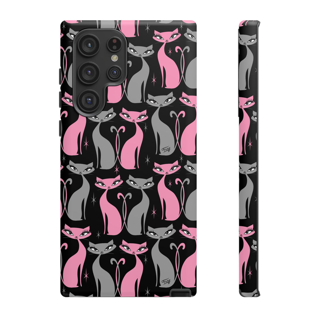 Mod Love Cats on Black • Tough Phone Case