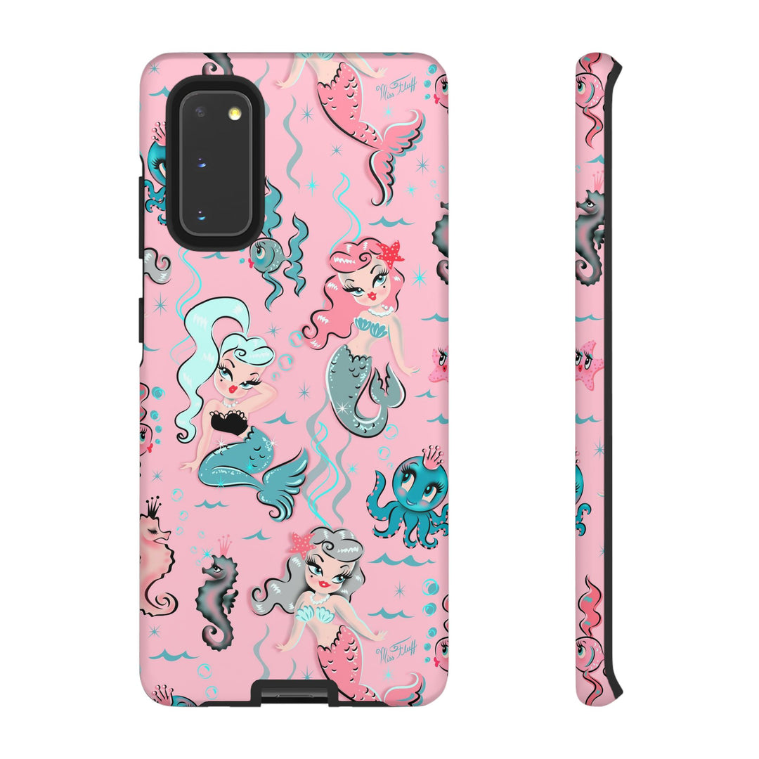 Babydoll Mermaids on Pink • Tough Phone Case