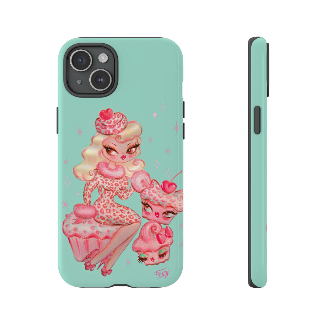 Leopard and Pink Cupcake Girl • Tough Phone Case