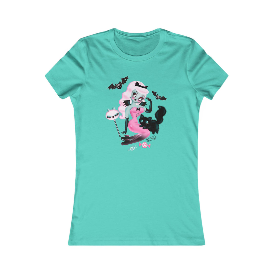 Pastel Candy Vampire with Kitty • Women's Form Fitting Tee