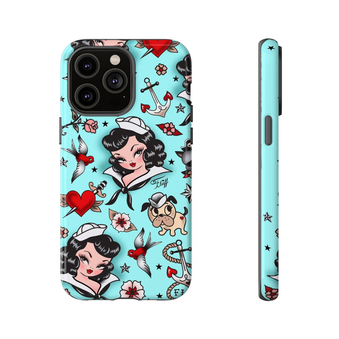Suzy Sailor Girl on Light Blue • Phone Case