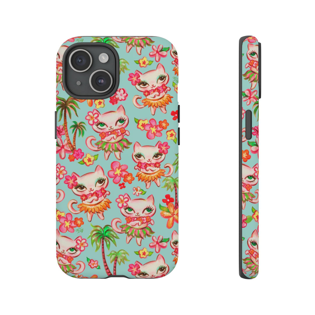 Hula Kitties Aqua • Tough Phone Case