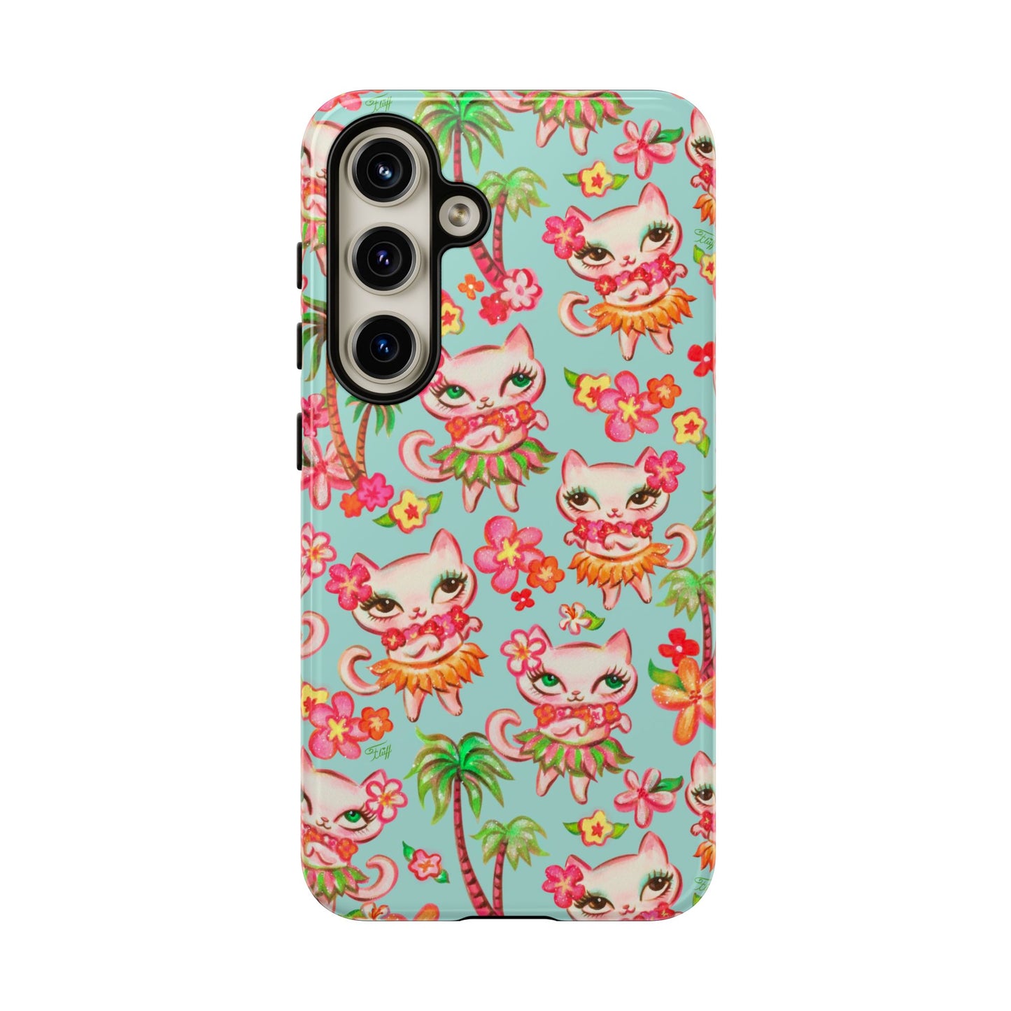 Hula Kitties Aqua • Tough Phone Case