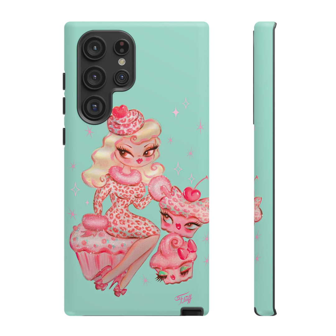 Leopard and Pink Cupcake Girl • Tough Phone Case