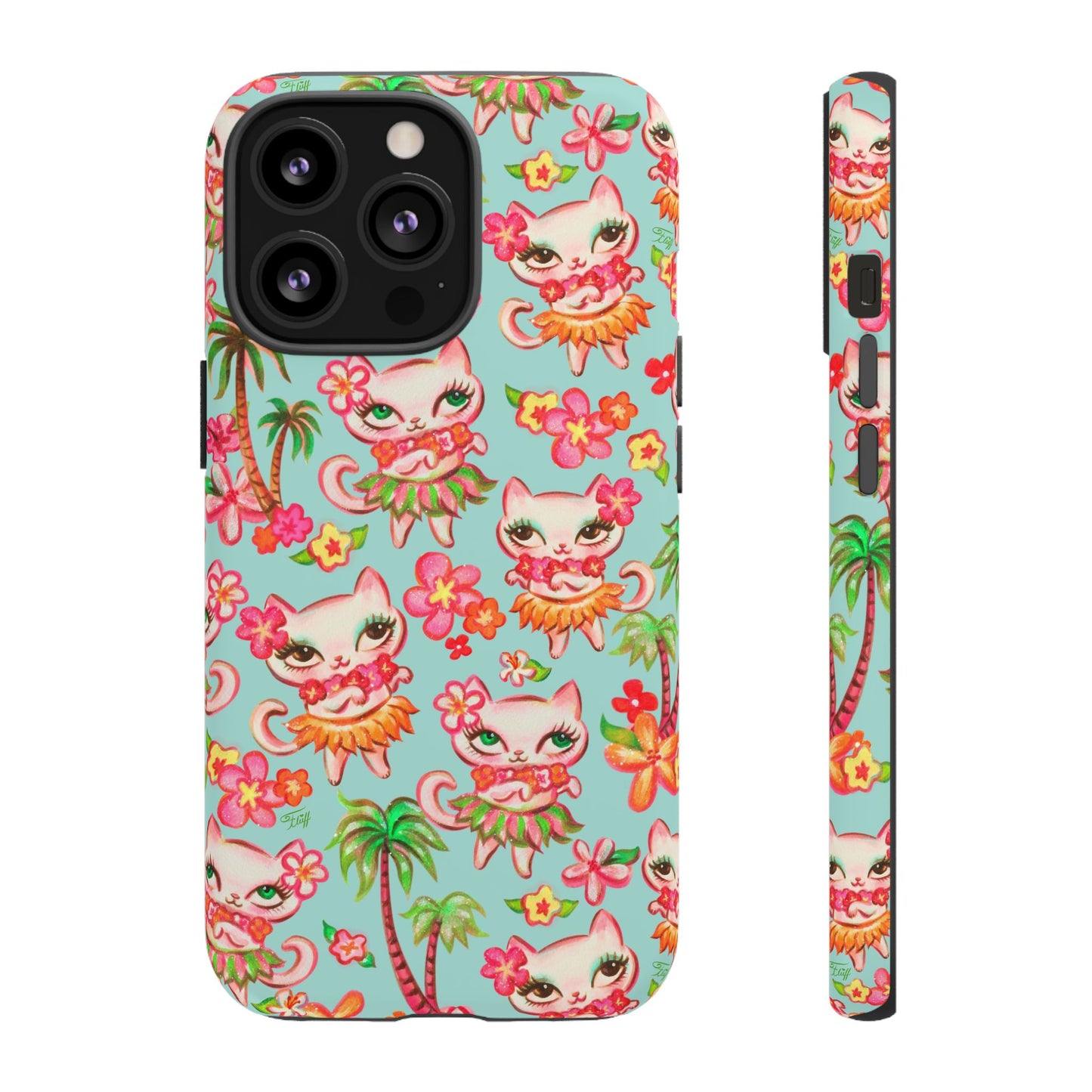 Hula Kitties Aqua • Tough Phone Case