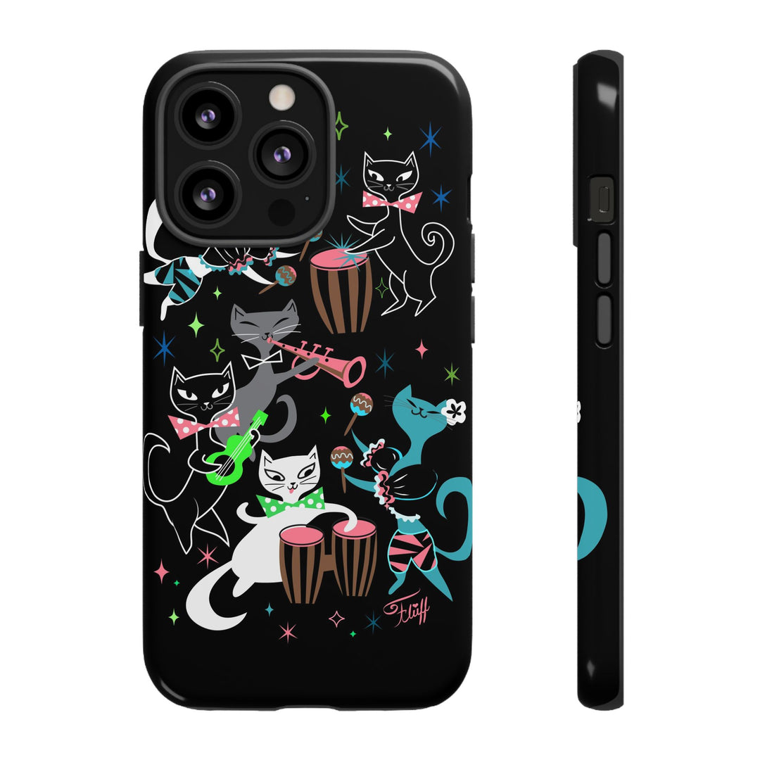 Mambo Kitties Band on Black • Tough Phone Case