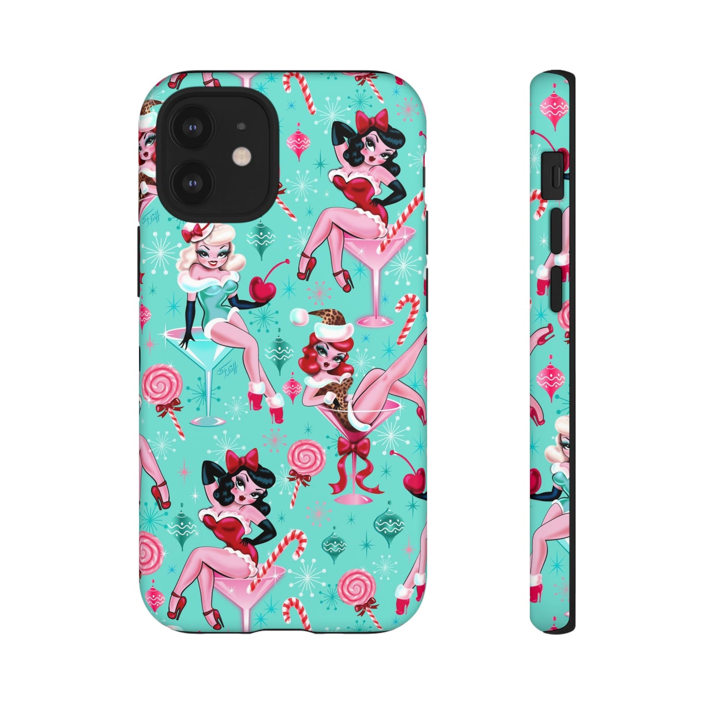 Christmas Candy Martini Pinup Girls • Tough Phone Case