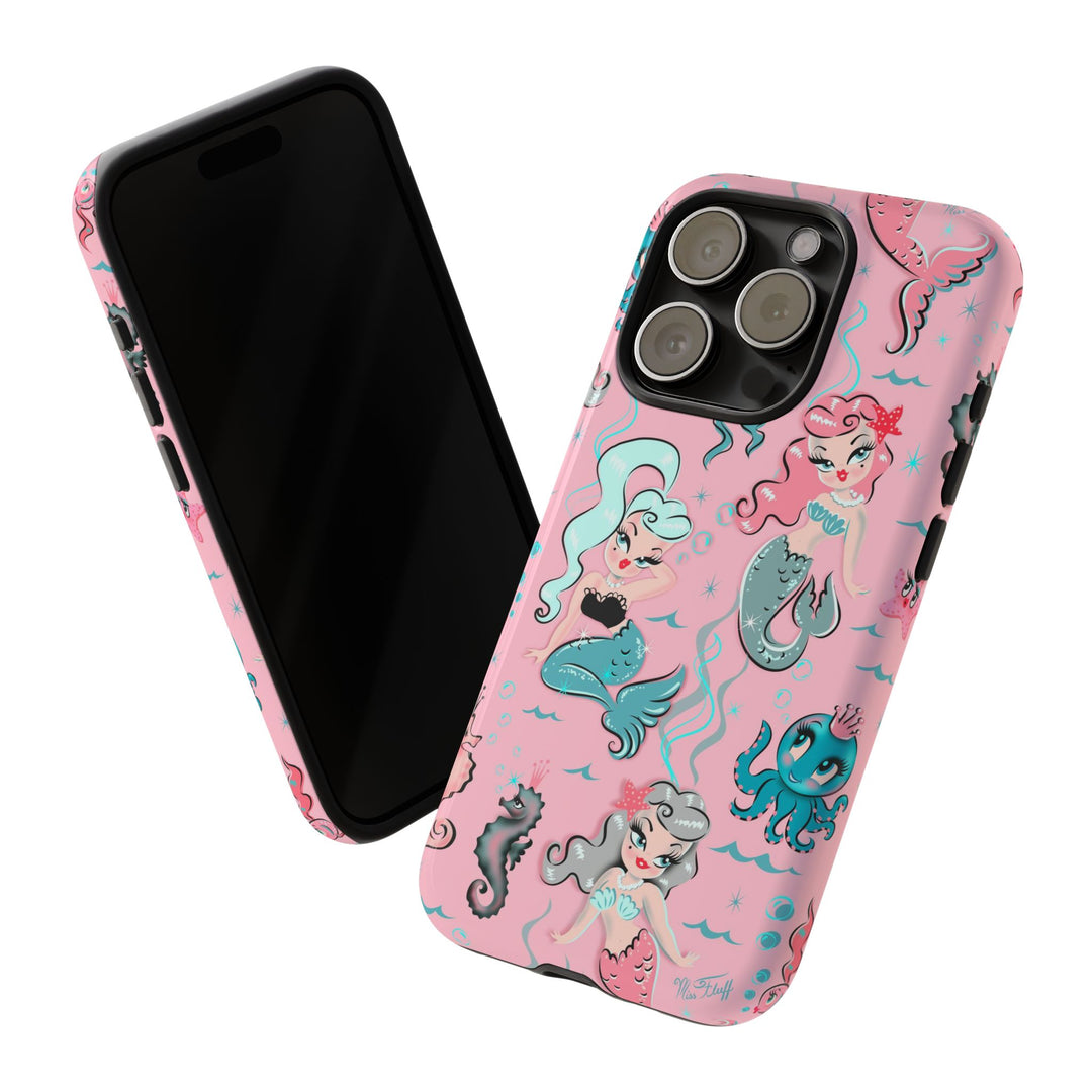 Babydoll Mermaids on Pink • Tough Phone Case