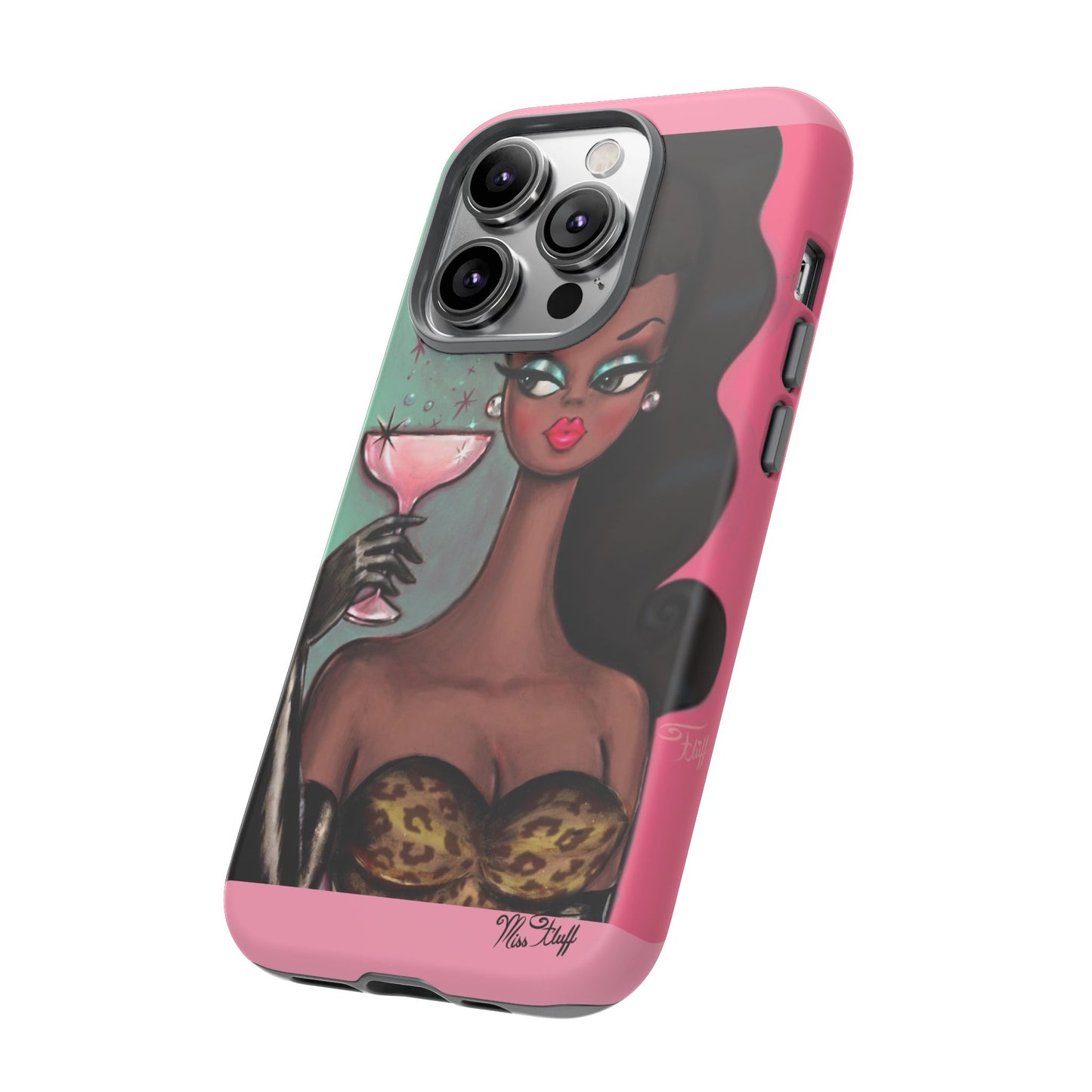 Brunette with Pink Champagne • Tough Phone Case