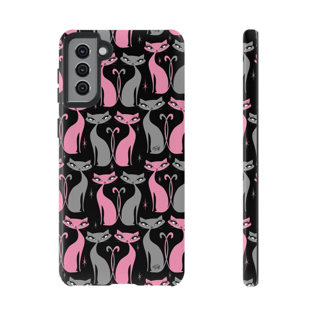 Mod Love Cats on Black • Tough Phone Case