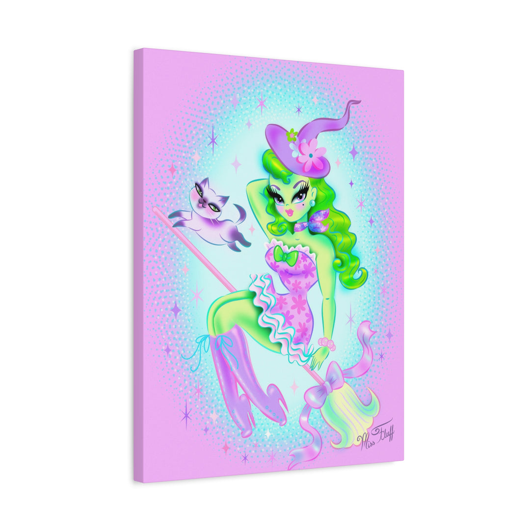 Fancy Frilly Witch on Lilac • Canvas Gallery Wrap