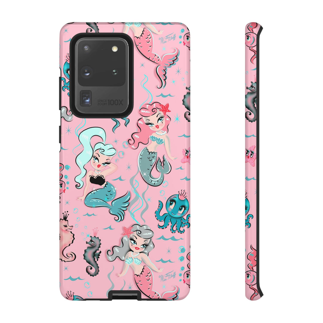 Babydoll Mermaids on Pink • Tough Phone Case