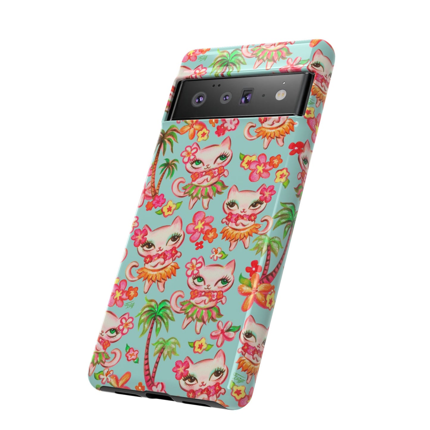 Hula Kitties Aqua • Tough Phone Case