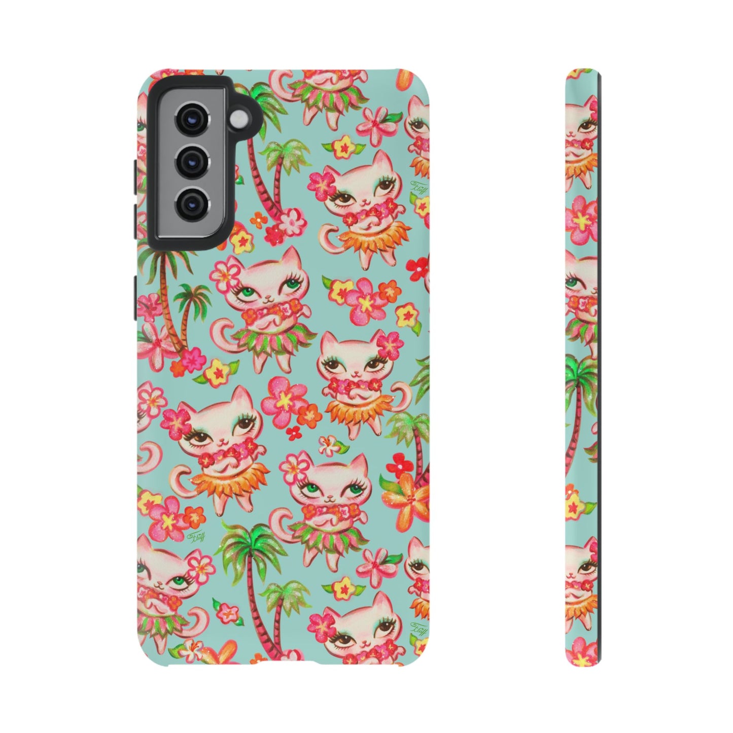 Hula Kitties Aqua • Tough Phone Case