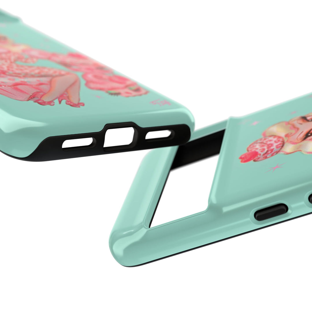 Leopard and Pink Cupcake Girl • Tough Phone Case