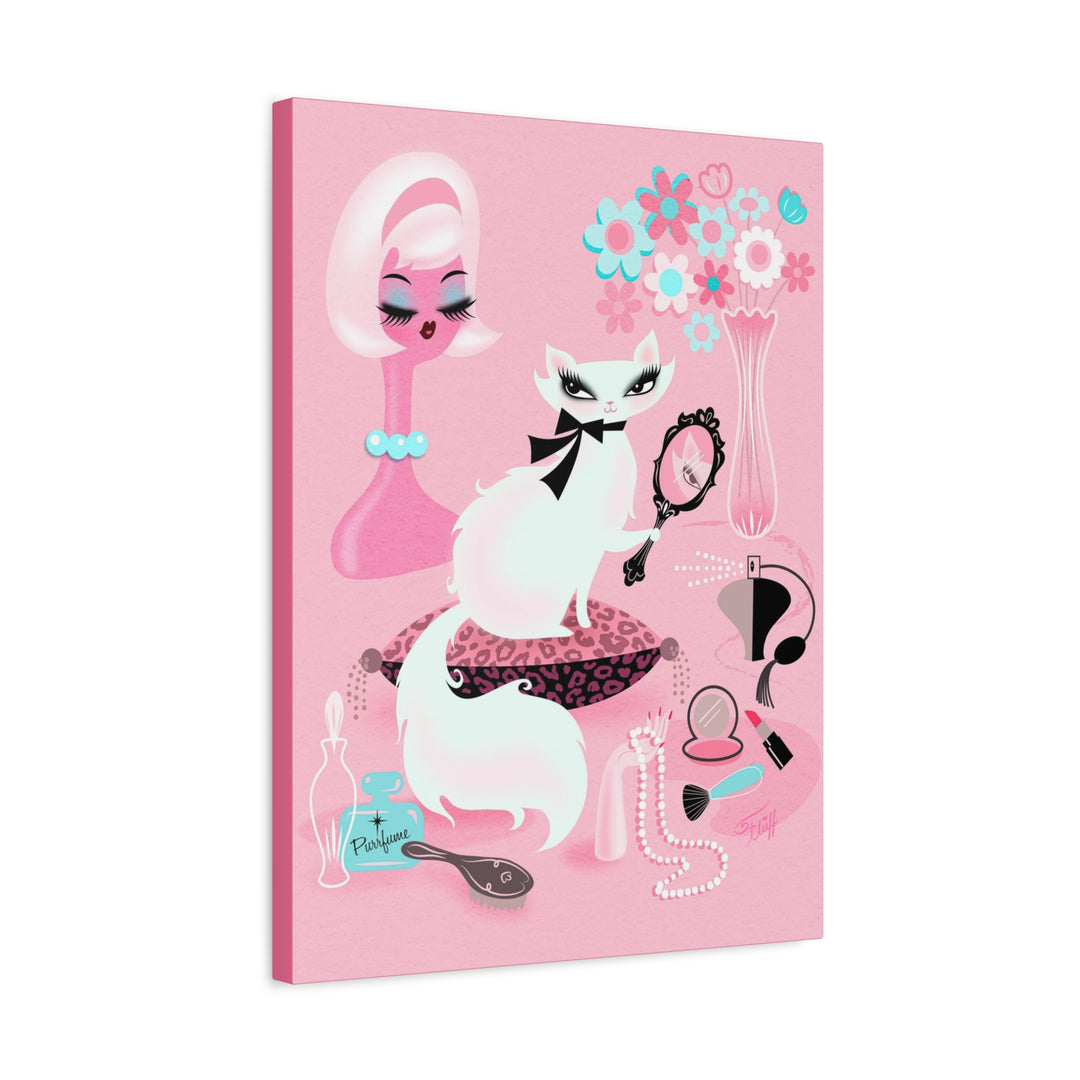 Boudoir Kitty with Mirror • Canvas Gallery Wrap