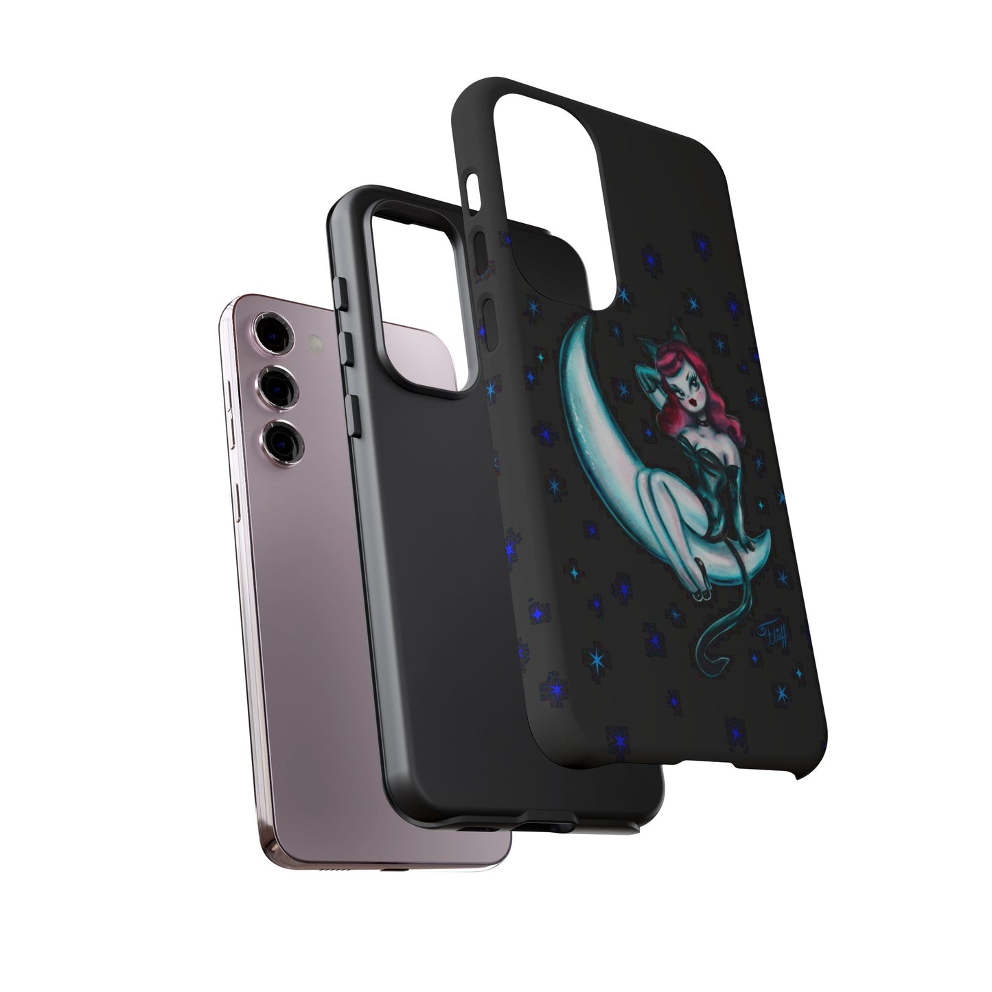 Kitten on the Moon • Tough Phone Case