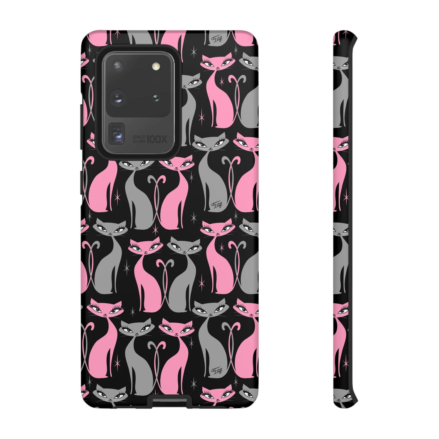 Mod Love Cats on Black • Tough Phone Case